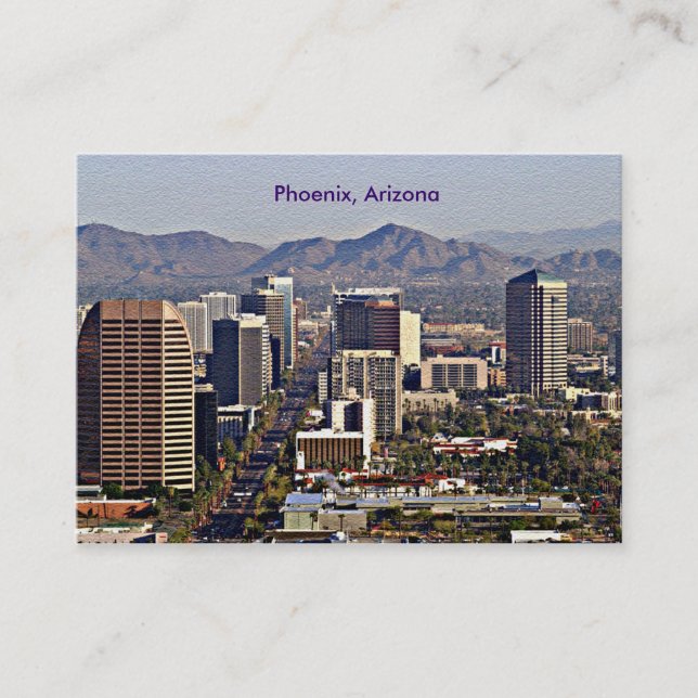 Downtown View of Phoenix, Arizona Business Card (Front)