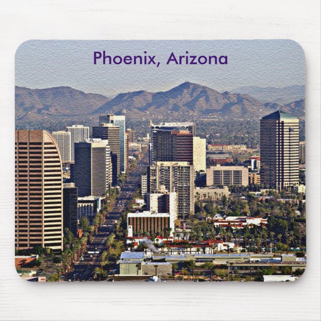 Downtown View of Phoenix, Arizona Mouse Mat (Front)