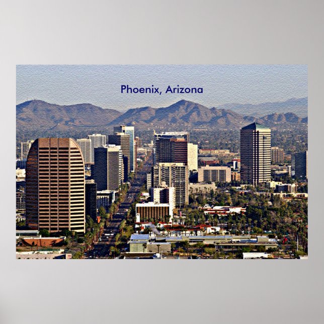 Downtown View of Phoenix, Arizona Poster (Front)