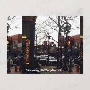 Downtown Willoughby Christmas Photo Postcard