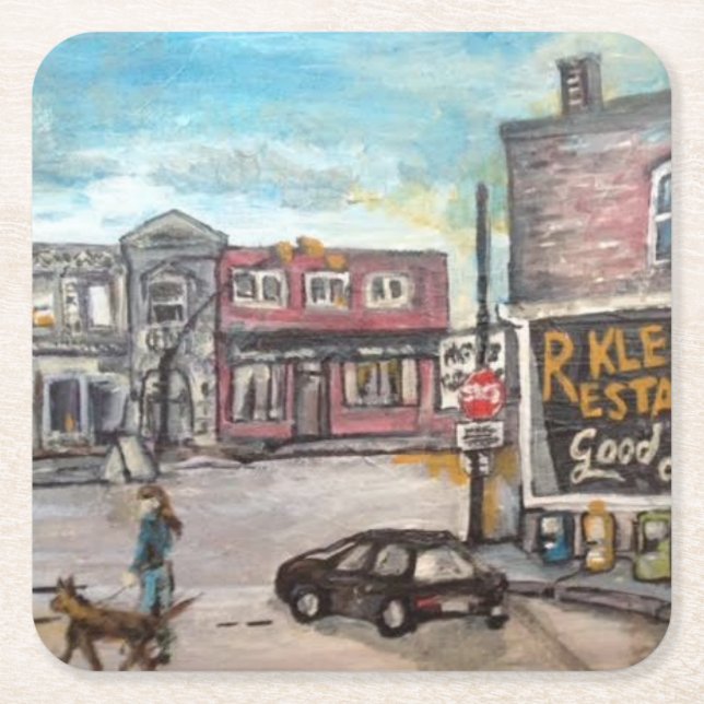 Downtown Willoughby,Ohio Dog Walk Coaster (Front)
