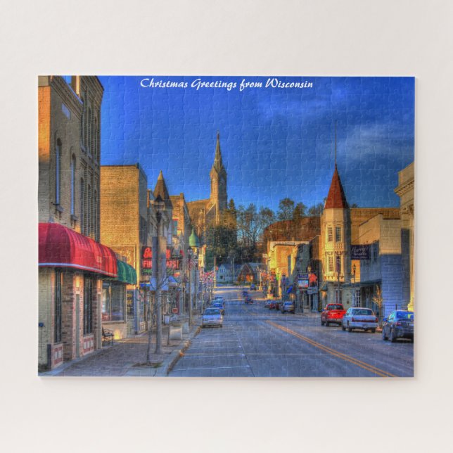 Downtown Wisconsin. Christmas Greetings Jigsaw Puzzle (Horizontal)