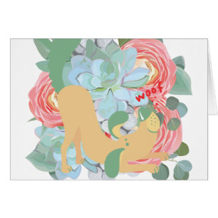 Downward Dog with Flowers