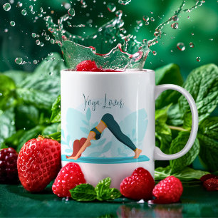 Downward Dog Yoga Pose – Minimalist Custom Design Coffee Mug