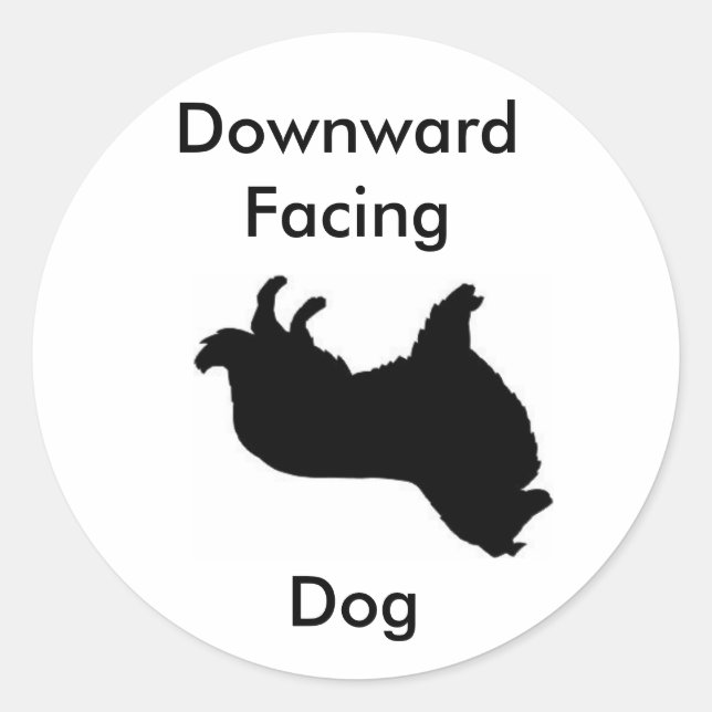 Downward Facing Dog Classic Round Sticker (Front)