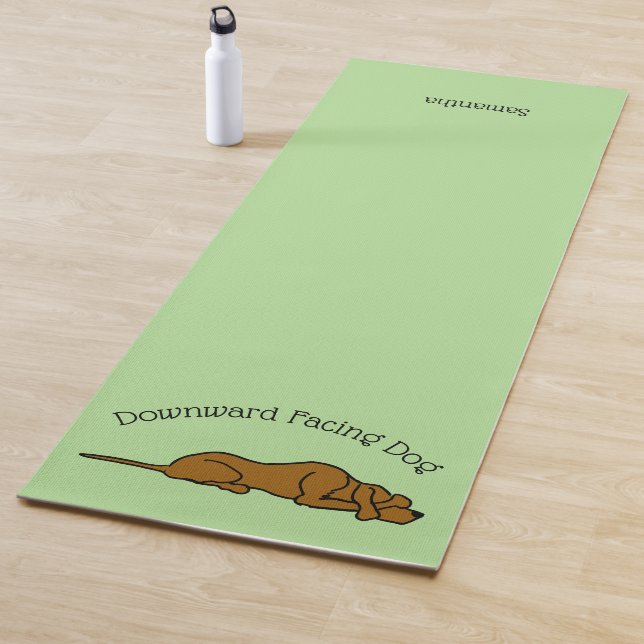 Downward Facing Dog Green Yoga Mat (In Situ)