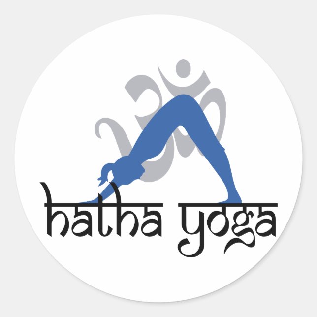 Downward Facing Dog Hatha Yoga Classic Round Sticker (Front)
