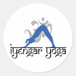 Downward Facing Dog Iyengar Yoga Classic Round Sticker