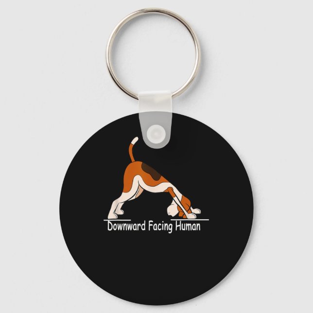 Downward Facing Human Funny Yoga  Key Ring (Front)