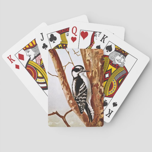 Downy Woodpecker Drawing Playing Cards (Back)