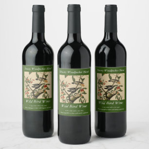 Downy Woodpecker - from Audubon's Birds of America Wine Label