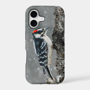 Downy Woodpecker in Snow - Original Photograph