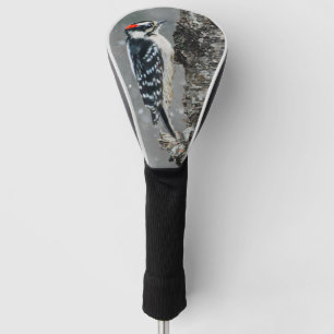 Downy Woodpecker in Snow - Original Photograph Golf Head Cover