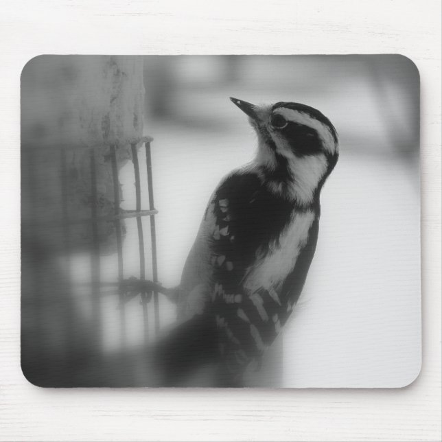 Downy Woodpecker Mouse Mat (Front)