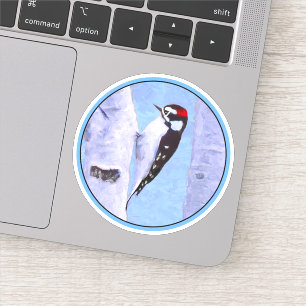 Downy Woodpecker Painting - Original Bird Art
