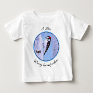 Downy Woodpecker Painting - Original Bird Art Baby T-Shirt