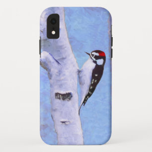 Downy Woodpecker Painting - Original Bird Art iPhone XR Case