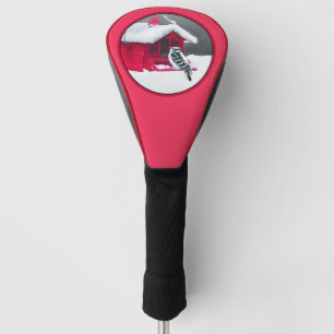 Downy Woodpecker Painting - Original Bird Art Golf Head Cover