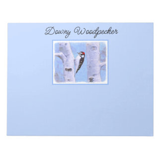 Downy Woodpecker Painting - Original Bird Art Notepad
