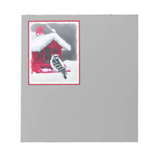 Downy Woodpecker Painting - Original Bird Art Notepad