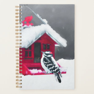 Downy Woodpecker Painting - Original Bird Art Planner