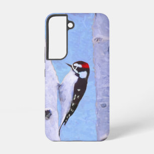 Downy Woodpecker Painting - Original Bird Art Samsung Galaxy Case