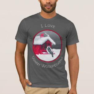 Downy Woodpecker Painting - Original Bird Art T-Shirt