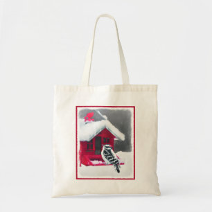 Downy Woodpecker Painting - Original Bird Art Tote Bag