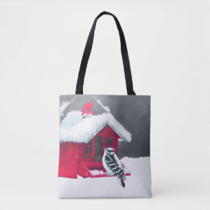 Downy Woodpecker Painting - Original Bird Art Tote Bag