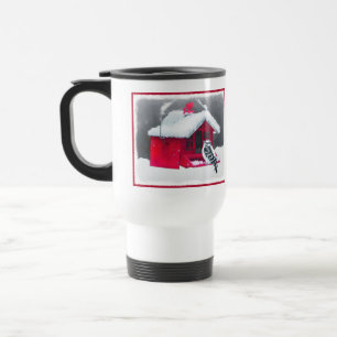 Downy Woodpecker Painting - Original Bird Art Travel Mug
