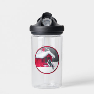 Downy Woodpecker Painting - Original Bird Art Water Bottle