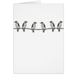 Downy Woodpeckers Party Invitation Card