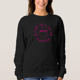 Dowser Series Cake in a Cup pink-printing Premium Sweatshirt