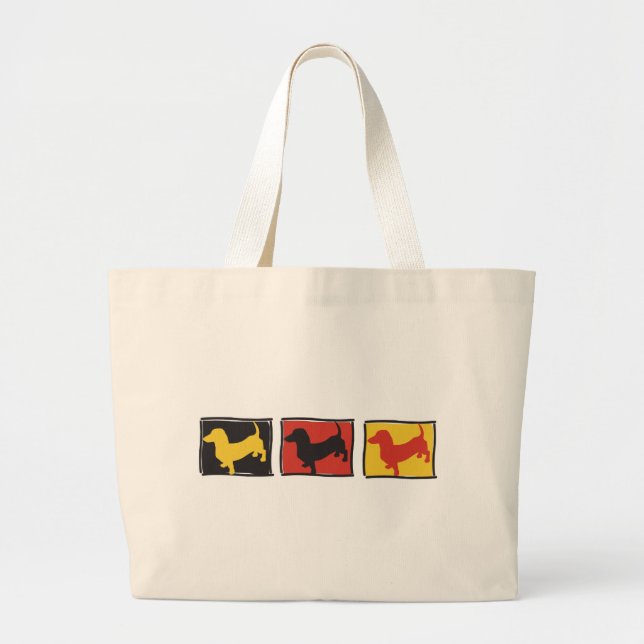 Doxie-3-BOX Large Tote Bag (Front)