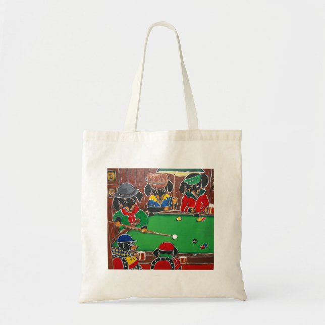Doxie Billiards Tote Bag (Front)