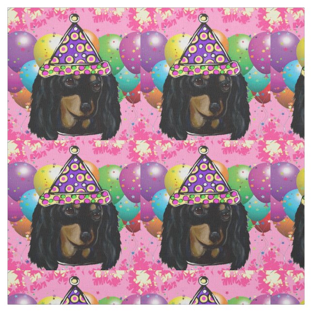 Doxie Birthday Fabric (Swatch)