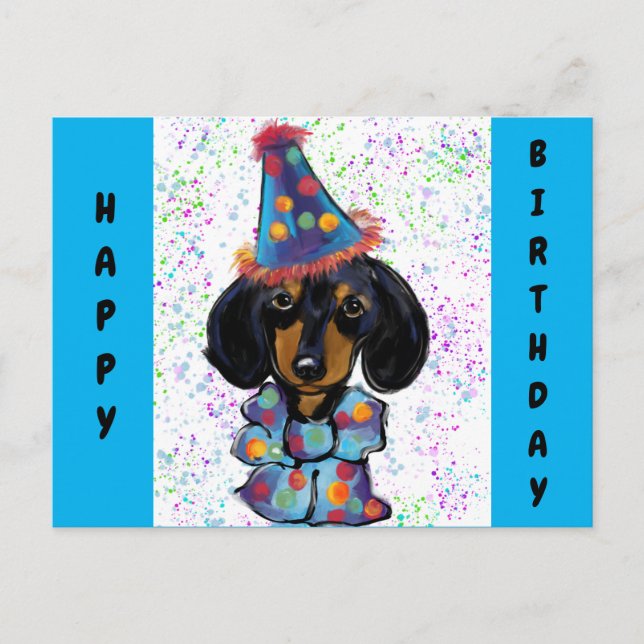 Doxie Birthday Postcard (Front)