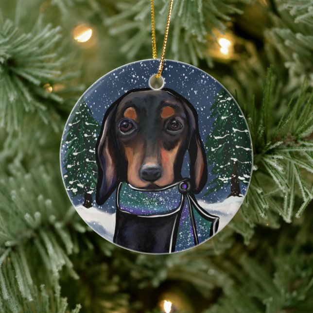 Doxie  ceramic tree decoration (Tree)