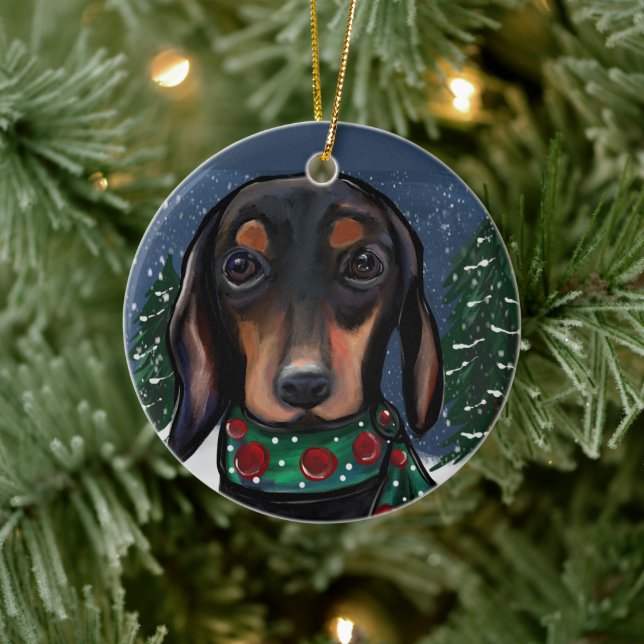Doxie  ceramic tree decoration (Tree)