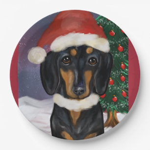 DOXIE CHRISTMAS PAPER PLATE