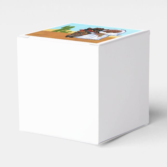 Doxie Cowboy Wedding Favour Box (Front Side)