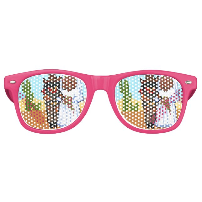 Doxie Cowboy Wedding Retro Sunglasses (Front)