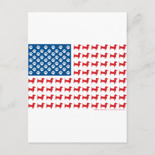 Doxie - Dachshund Patriotic American Flag Postcard