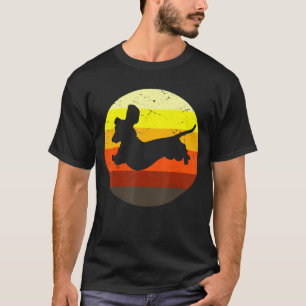 Doxie Dachshund Silhouette Dog Vintage Retro T-Shirt
