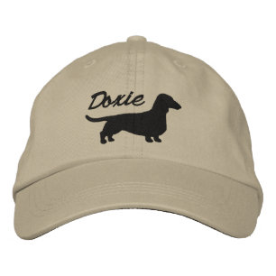 Doxie Dachshund Silhouette Wiener Dog Custom Embroidered Hat
