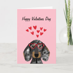 Doxie Dachshund Valentines — Double Dapple Holiday Card