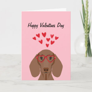 Doxie Dachshund Valentines Love Card - red