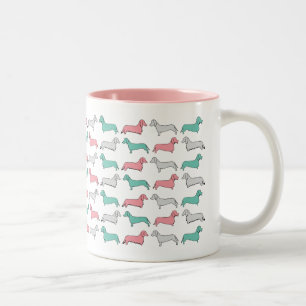 Doxie Dash - Pink Two-Tone Coffee Mug