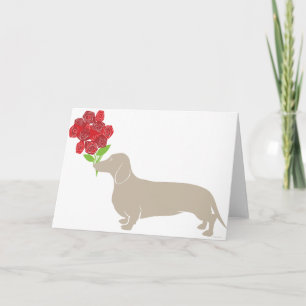 Doxie Delivers 12 Red Roses - Valentines Day!!!! Holiday Card