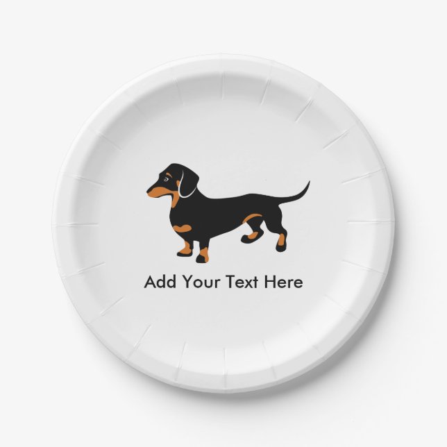 Doxie Dog Love - Cute Little Dachshund Paper Plate (Front)